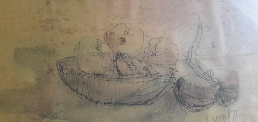 1971 sketch on newsprint