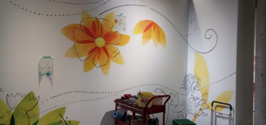 here I am working on the orange flower section